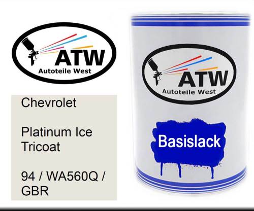 Chevrolet, Platinum Ice Tricoat, 94 / WA560Q / GBR: 500ml Lackdose, von ATW Autoteile West.